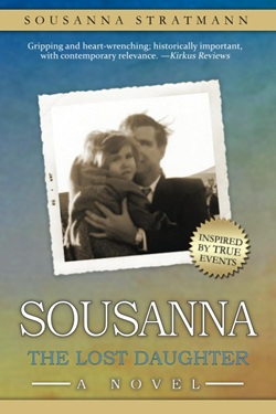 My Greek Books August 2026 Reads Sousanna: The Lost Daughter by Sousanna Stratmann. Photo of a man holding a little girl