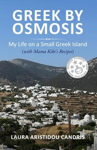 My Greek Books October 2026 Reads. Cover of Greek by Osmosis by Laura Aristidou Candris.